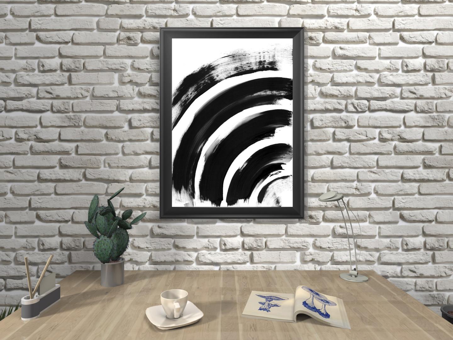 Black White Abstraction 014 Painting by Anastasia Vasilyeva, 2019 For Sale 1