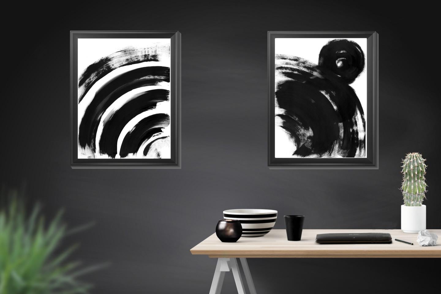 Black White Abstraction 014 Painting by Anastasia Vasilyeva, 2019 For Sale 3