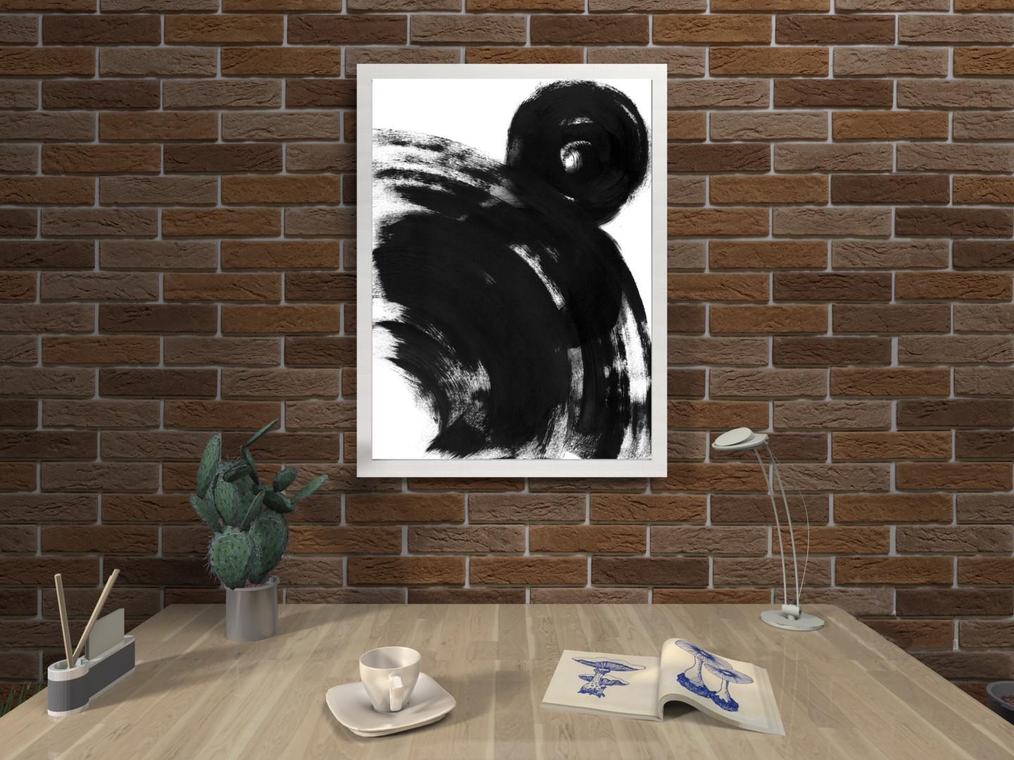 Black White Abstraction 015 Painting by Anastasia Vasilyeva, 2020 For Sale 2