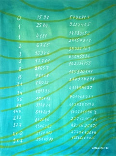 Conceptual colorfield style painting, Fibonacci numbers Science Art Collection