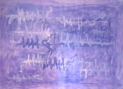 Melodía olvidada 150x200cm, Pintura Violeta Abstracta Extra Grande Interiorismo