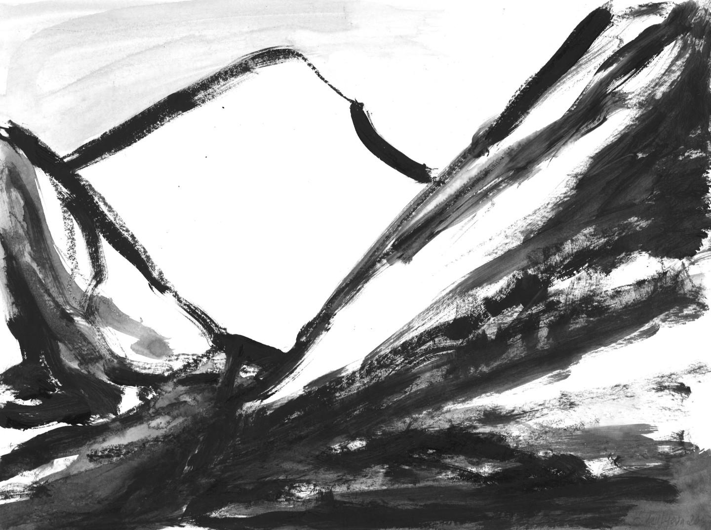 Anastasia Vasilyeva - Mountains 005 (2020)

Abstract landscape, painting in black, grey, white colors. Artwork represents Alps in winter, covered with snow and mist above it. Painting was made with mixed media, acrylic and watercolor on paper in