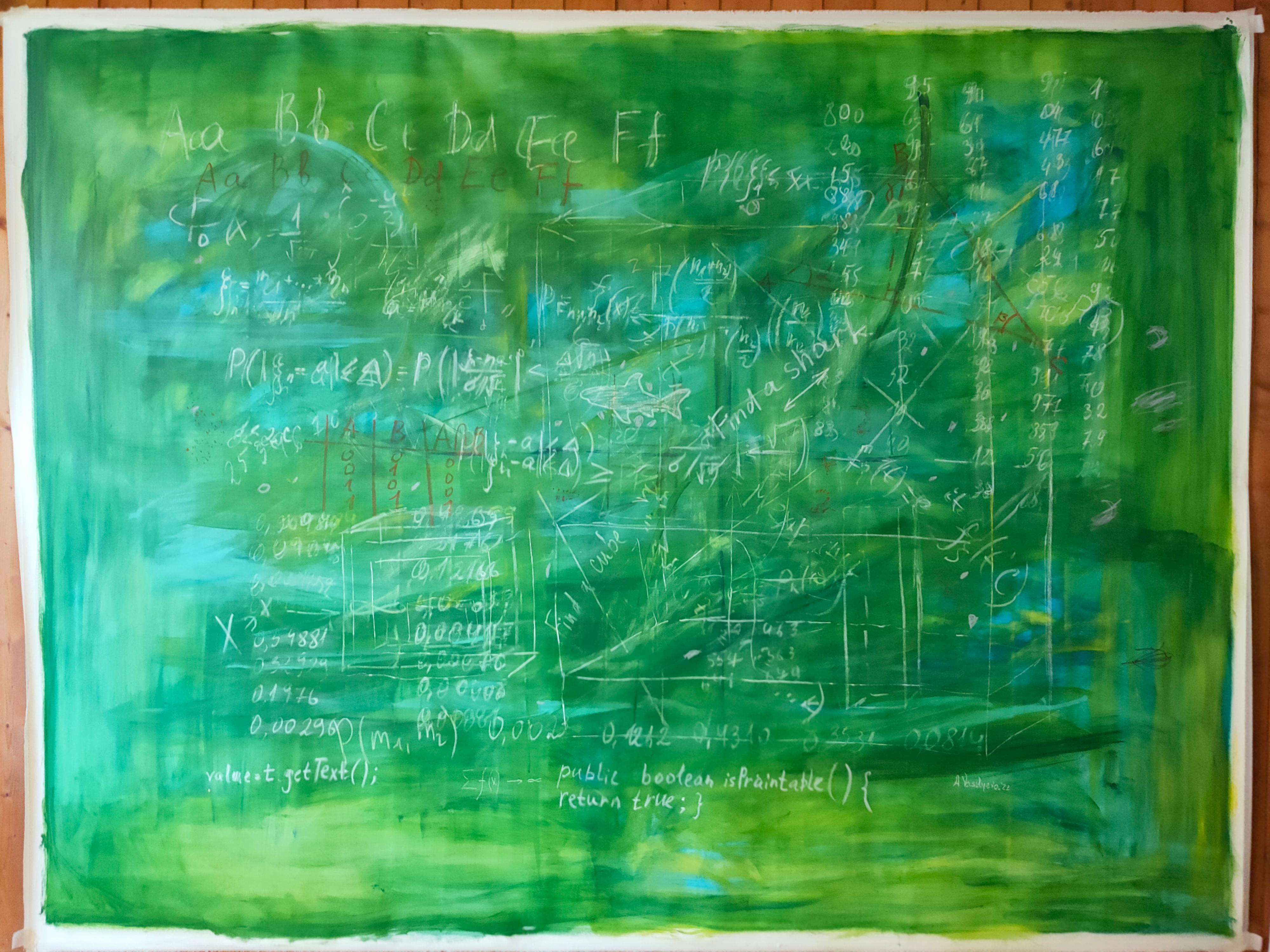 Old Schoolboard, XXXL Conceptual Painting by Anastasia Vasilyeva 2
