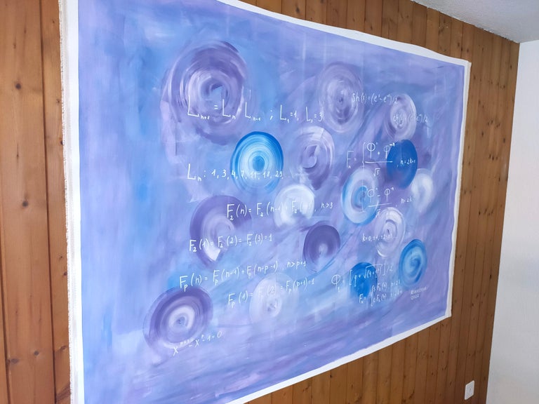 Peace and Harmony, Science Art - Blue Interior Painting by Anastasia Vasilyeva