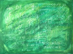 Summer Sale Green Old Schoolboard with math Science Art Collection Abstract