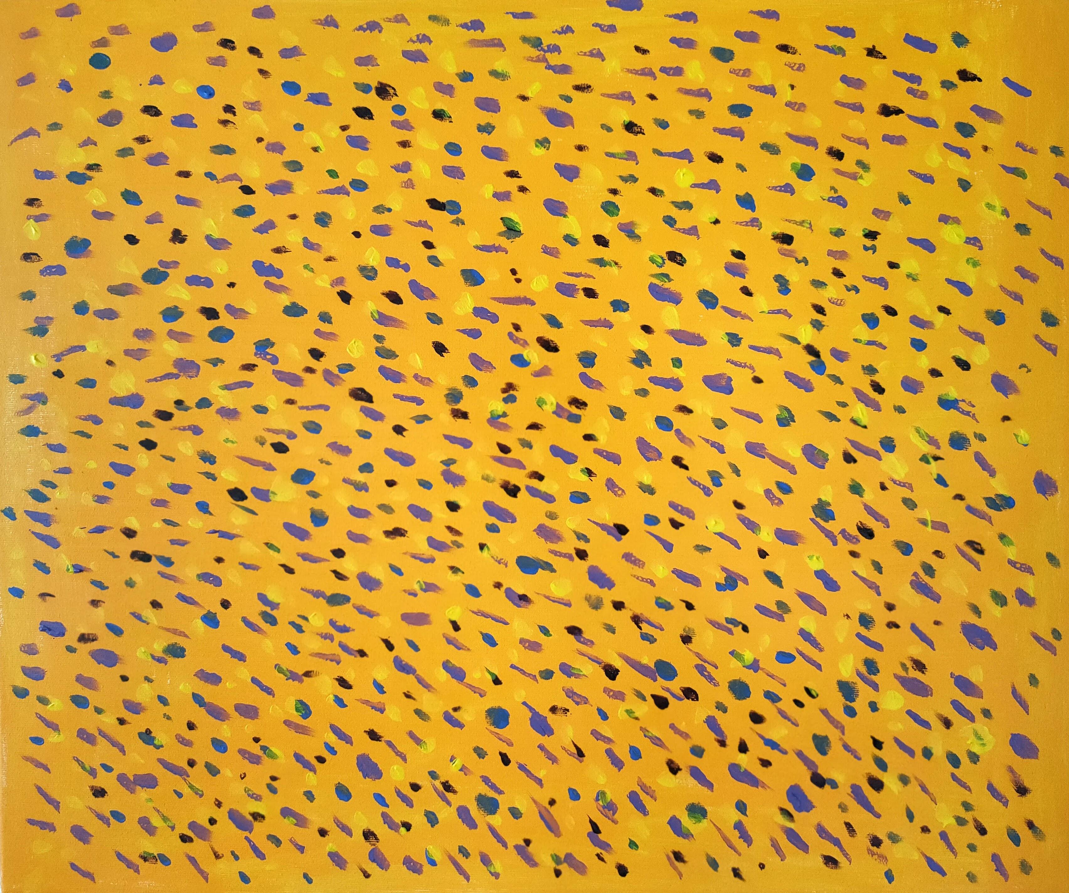 Irena Orlov Gold Leaf Silver Abstract Art on Canvas 36 x 48" at