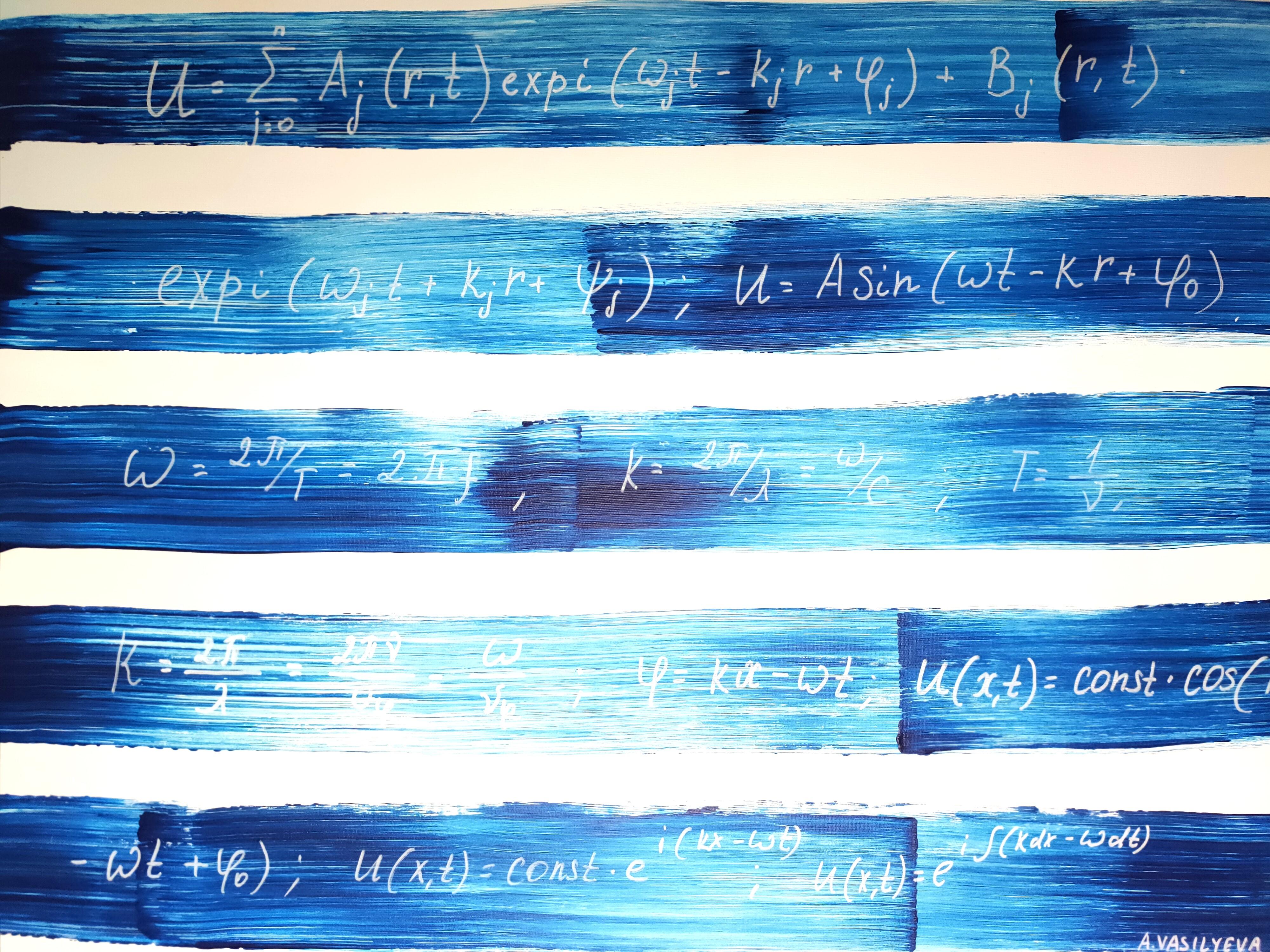 Wave Theory, Science Art Collection - Painting by Anastasia Vasilyeva