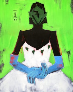 "Ballerina" Pittura a olio 35" x 27" pollici di Anastasiia Danilenko