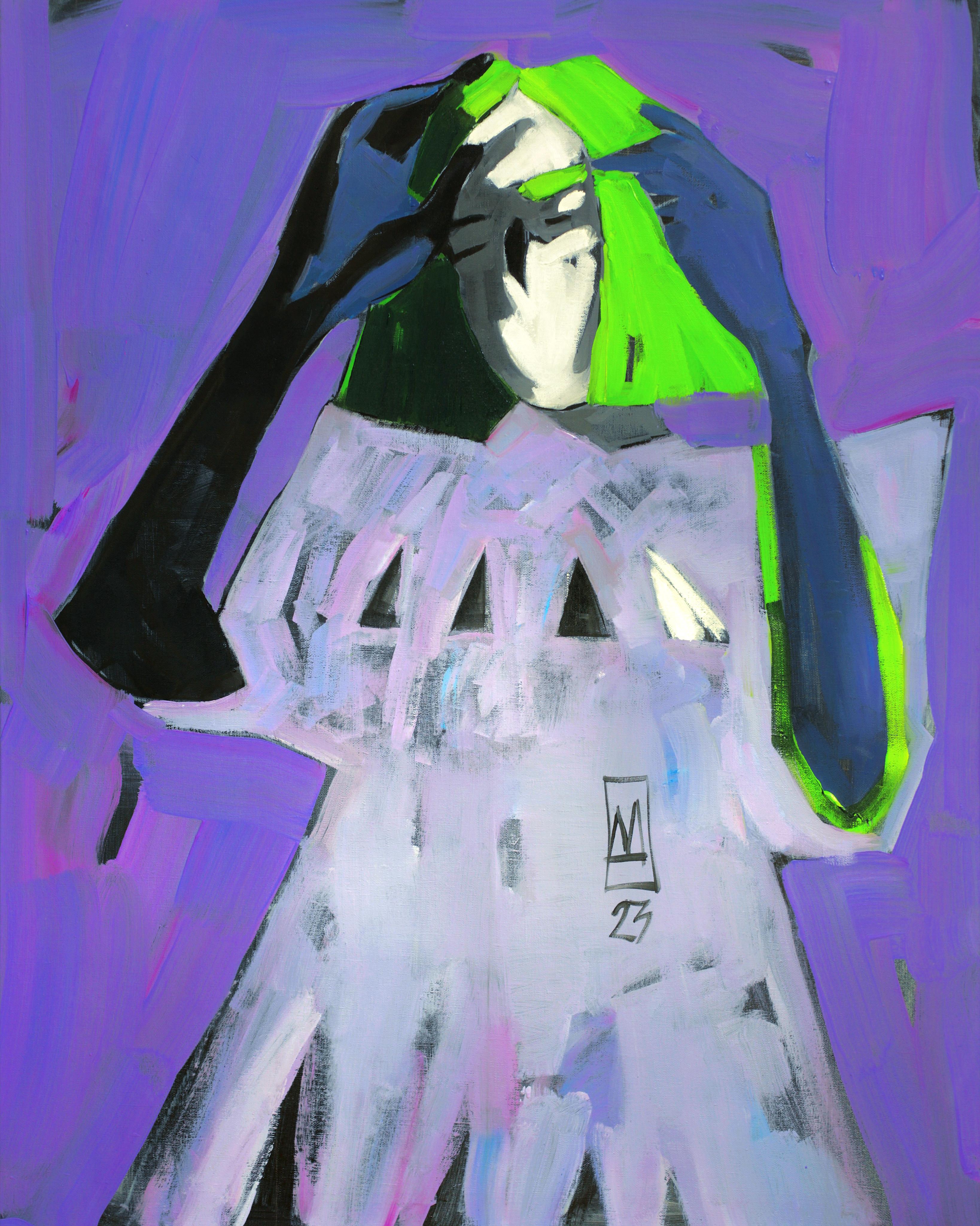 "Flash" Pittura a olio 35" x 27" pollici di Anastasiia Danilenko