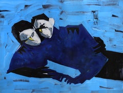 « Puppeteer et Puppeteer... Peinture à l'huile 35" x 47" pouces par Anastasiia Danilenko