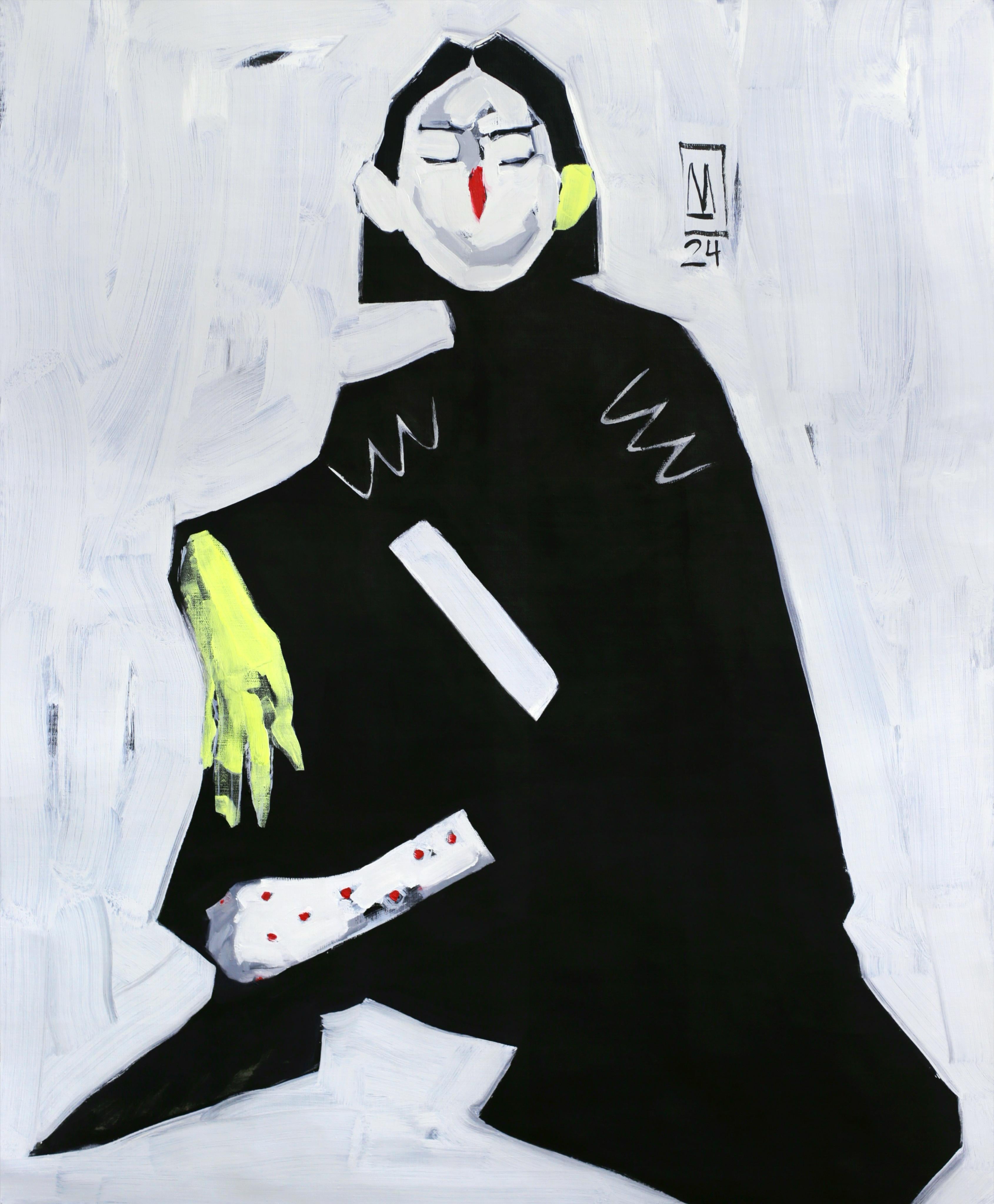 "Restraint" Pittura a olio 43" x 35" pollici di Anastasiia Danilenko