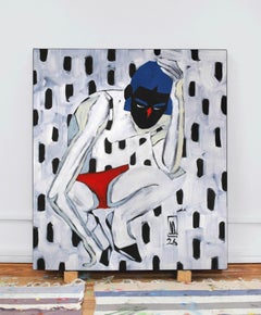 "Snowman" Oil Painting 31.5" x 27.5" inch by Anastasiia Danilenko