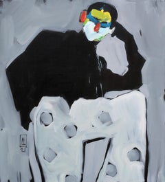 "Thinker" Oil Painting 39" x 35" inch by Anastasiia Danilenko
