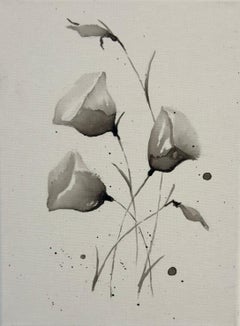 Lisianthus, Minimalist Still Life Painting, Acrylic on Canvas, 2026