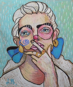Blue bow, 50x40 cm