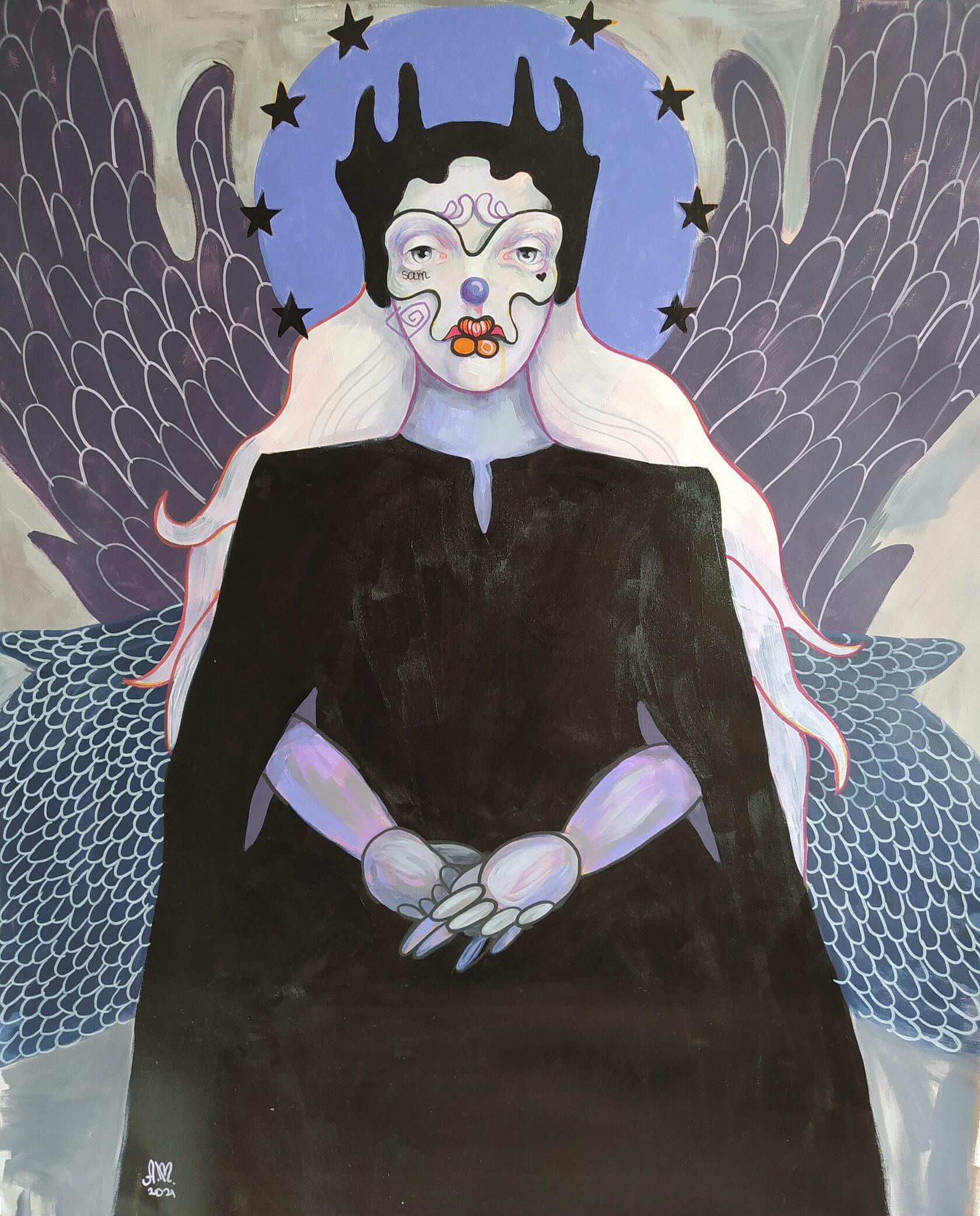 Sad angel, 120x95cm - Art by Anastasiya Akulova