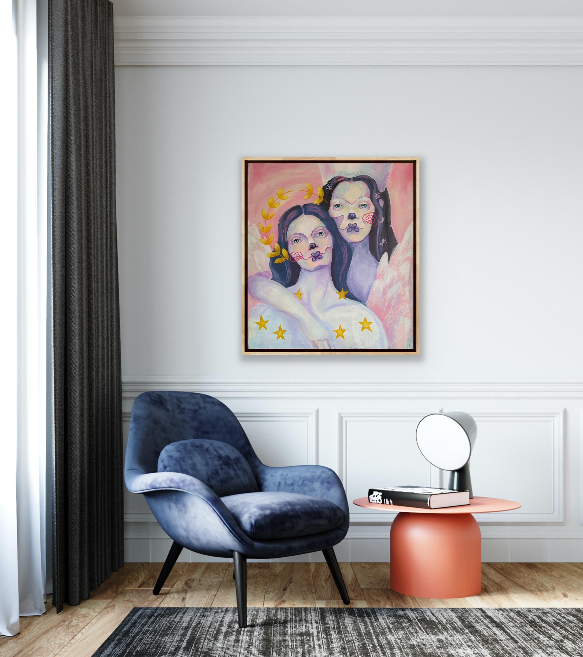 Hermanas, 80x70cm, acrílico sobre lienzo - Art Arte pop de Anastasiya Akulova