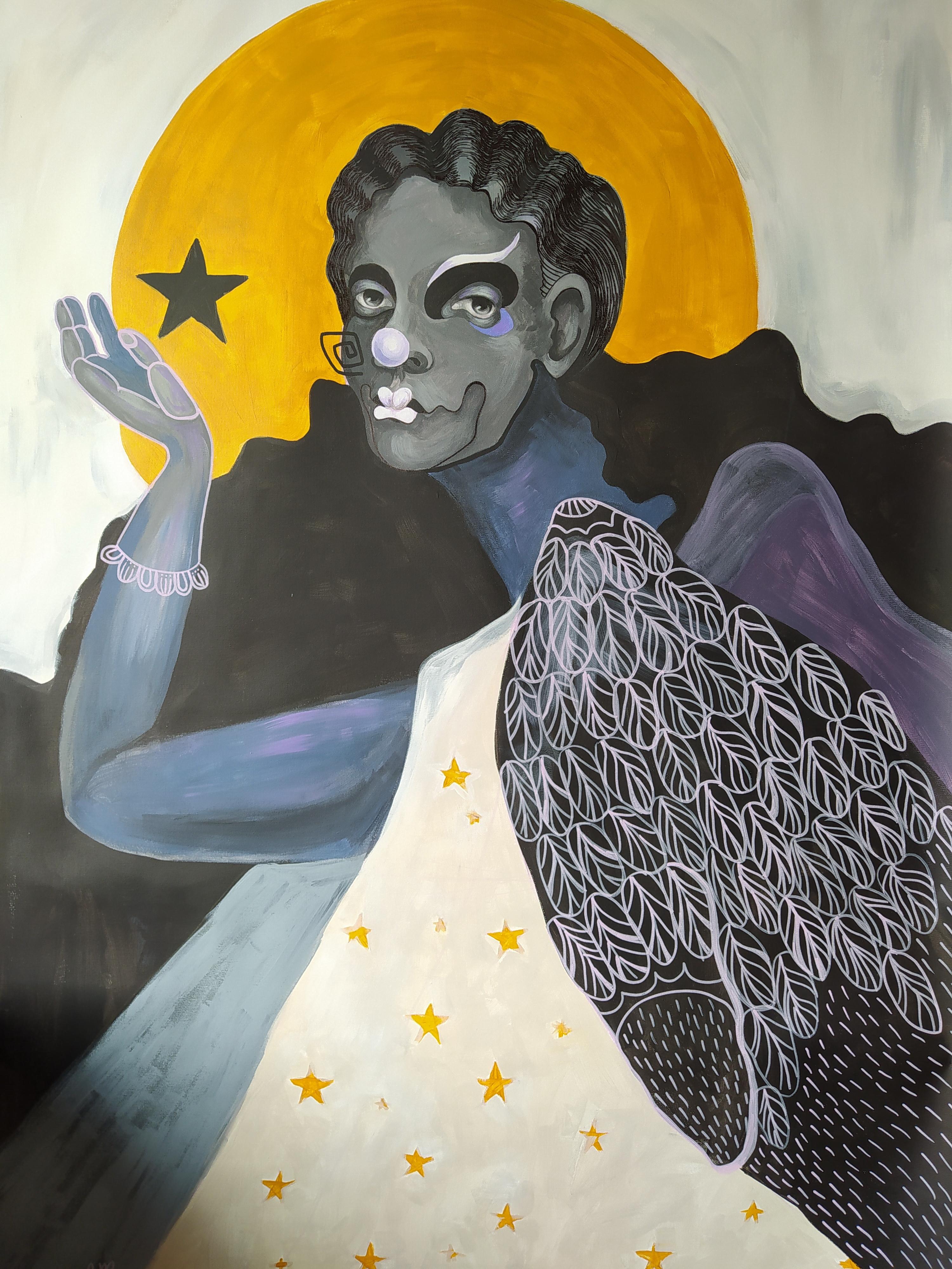 Anastasiya Akulova Figurative Painting - Star, 130x105cm, acrylic on canvas