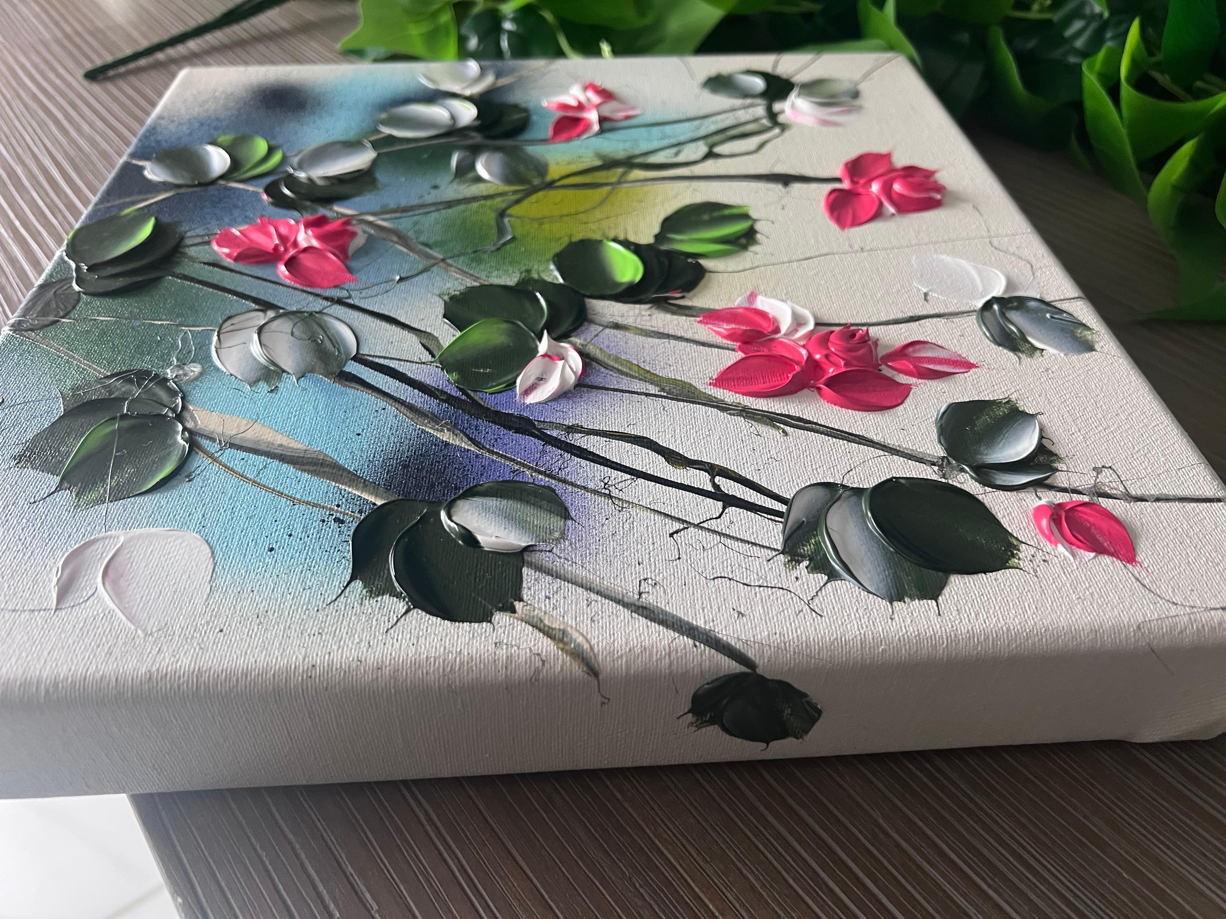 Garden Flowers IX - fiori romantici 3d, regalo perfetto per la donna, A. Valentin - Painting di Anastassia Skopp