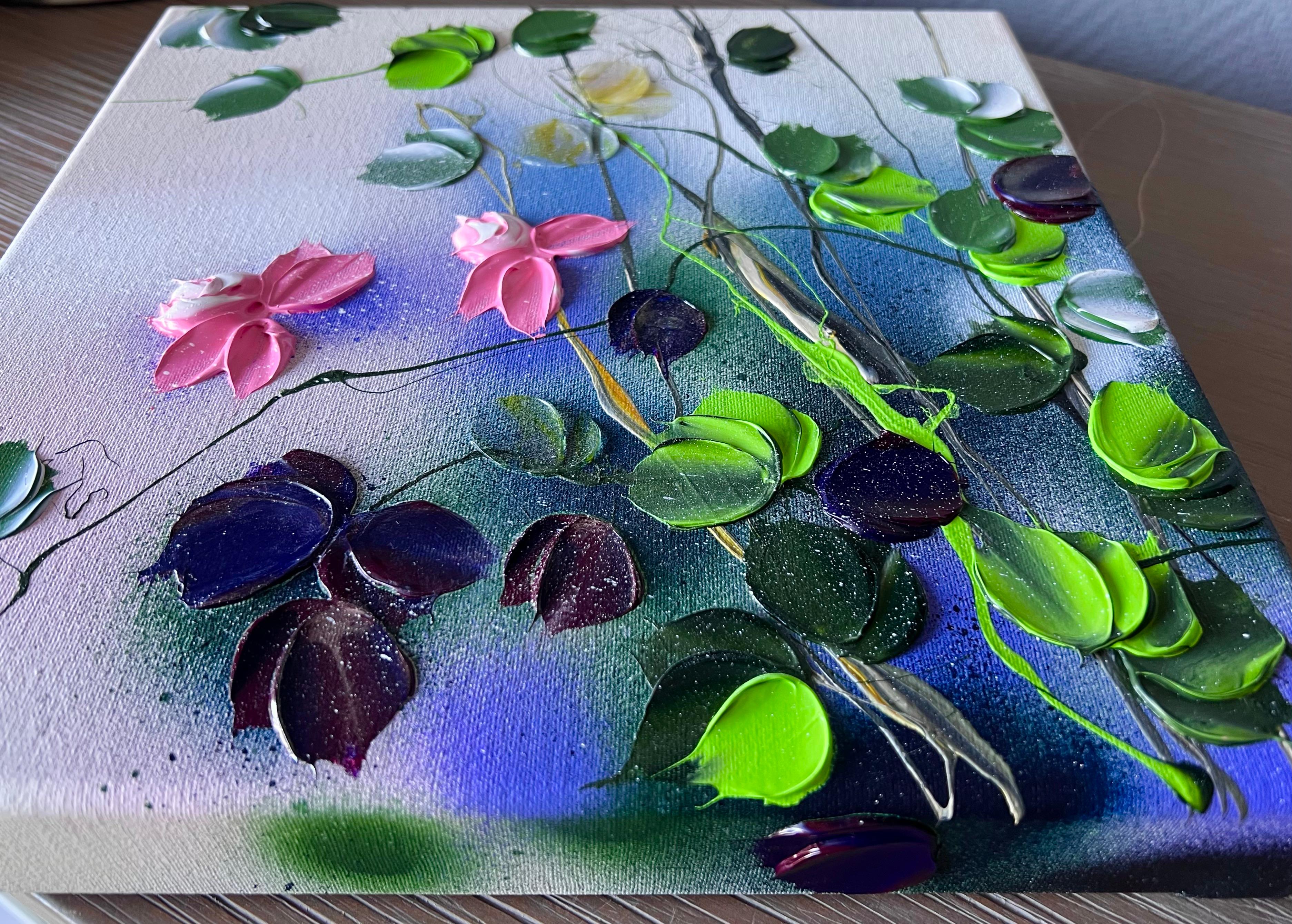 Garden Flowers VII- fiori romantici 3d, regalo perfetto per la donna, A. Valentin - Painting Impressionismo astratto di Anastassia Skopp