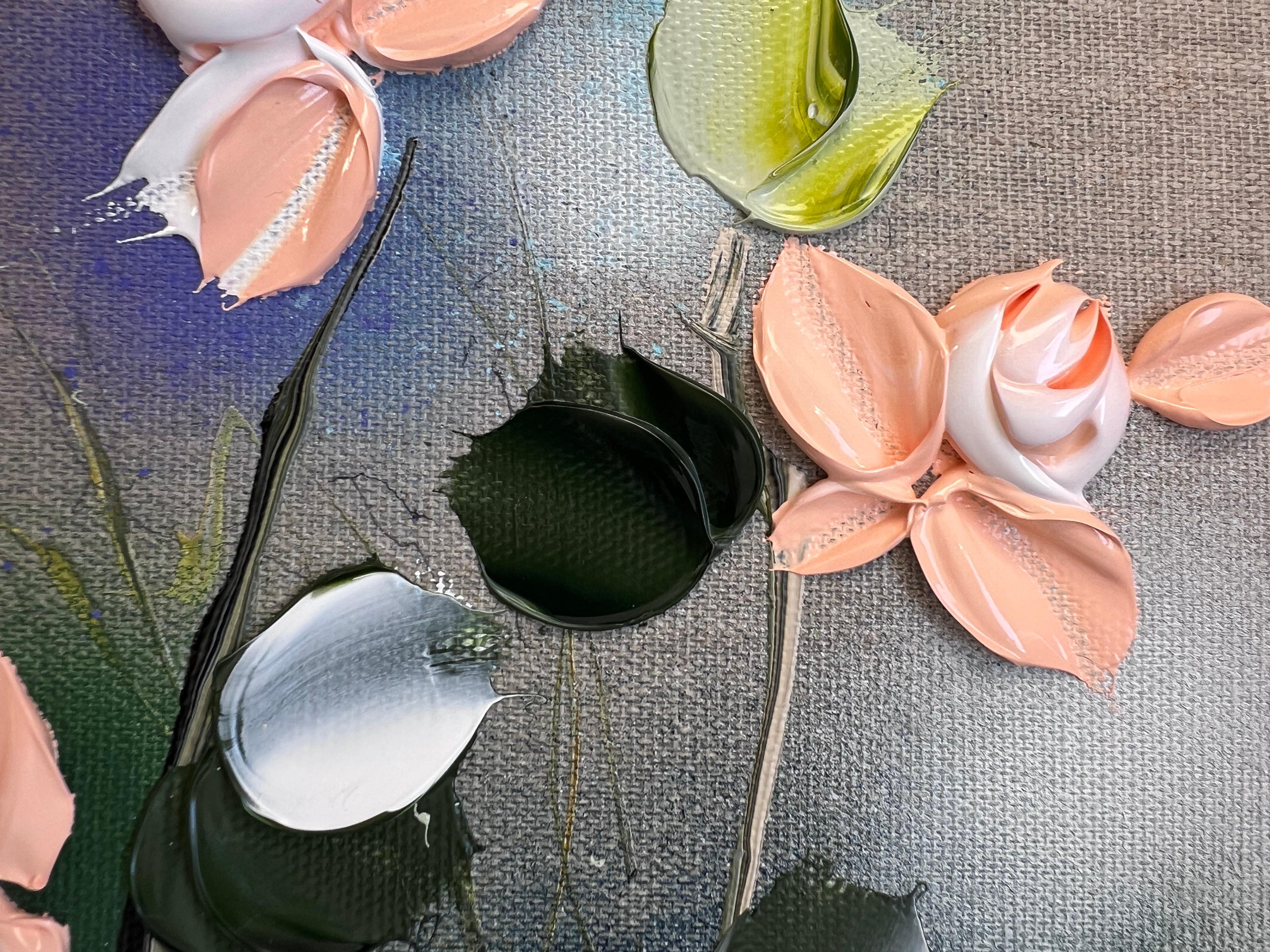 Garden Flowers VIII- romantic flowers 3d, perfect gift for woman, valentin's day - Abstract Impressionist Painting by Anastassia Skopp