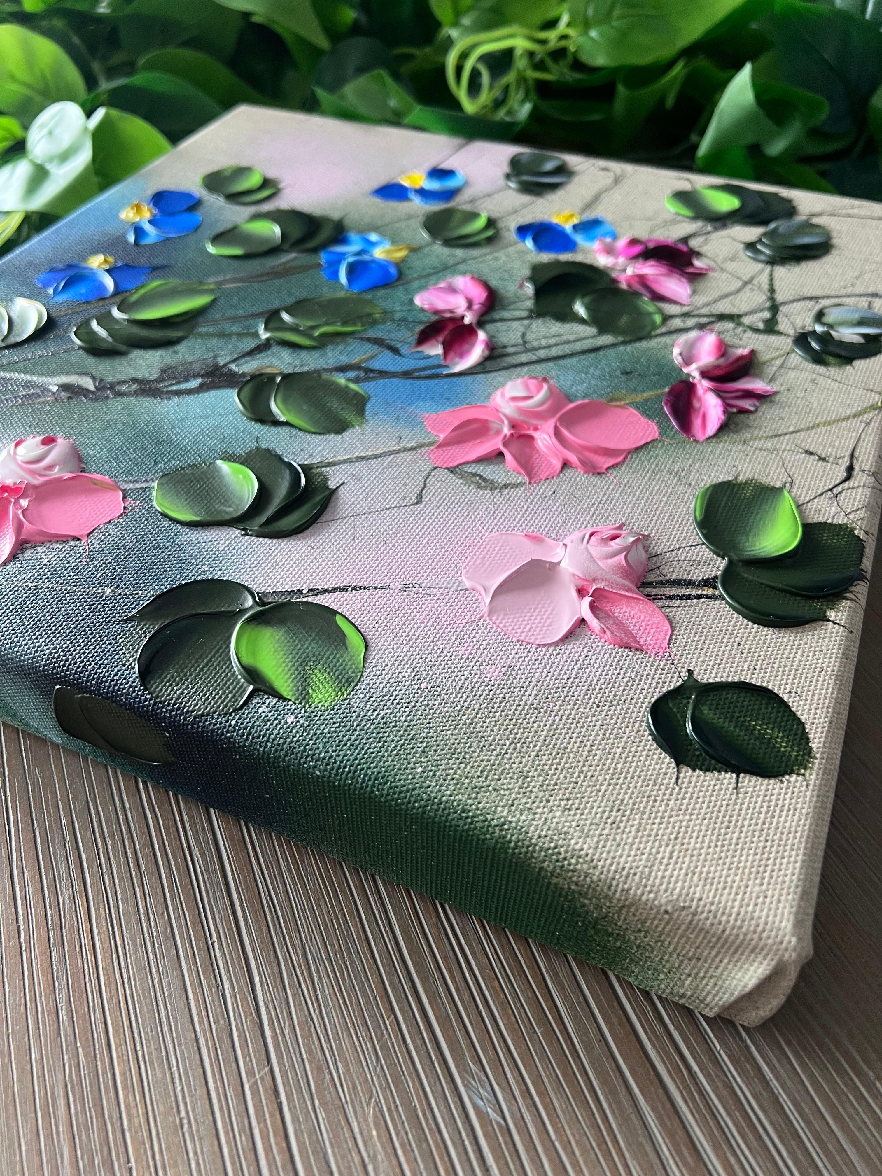 Spring Smells II – romantische Blumen 3d, perfektes Geschenk für Frau, Valentinstag – Painting von Anastassia Skopp