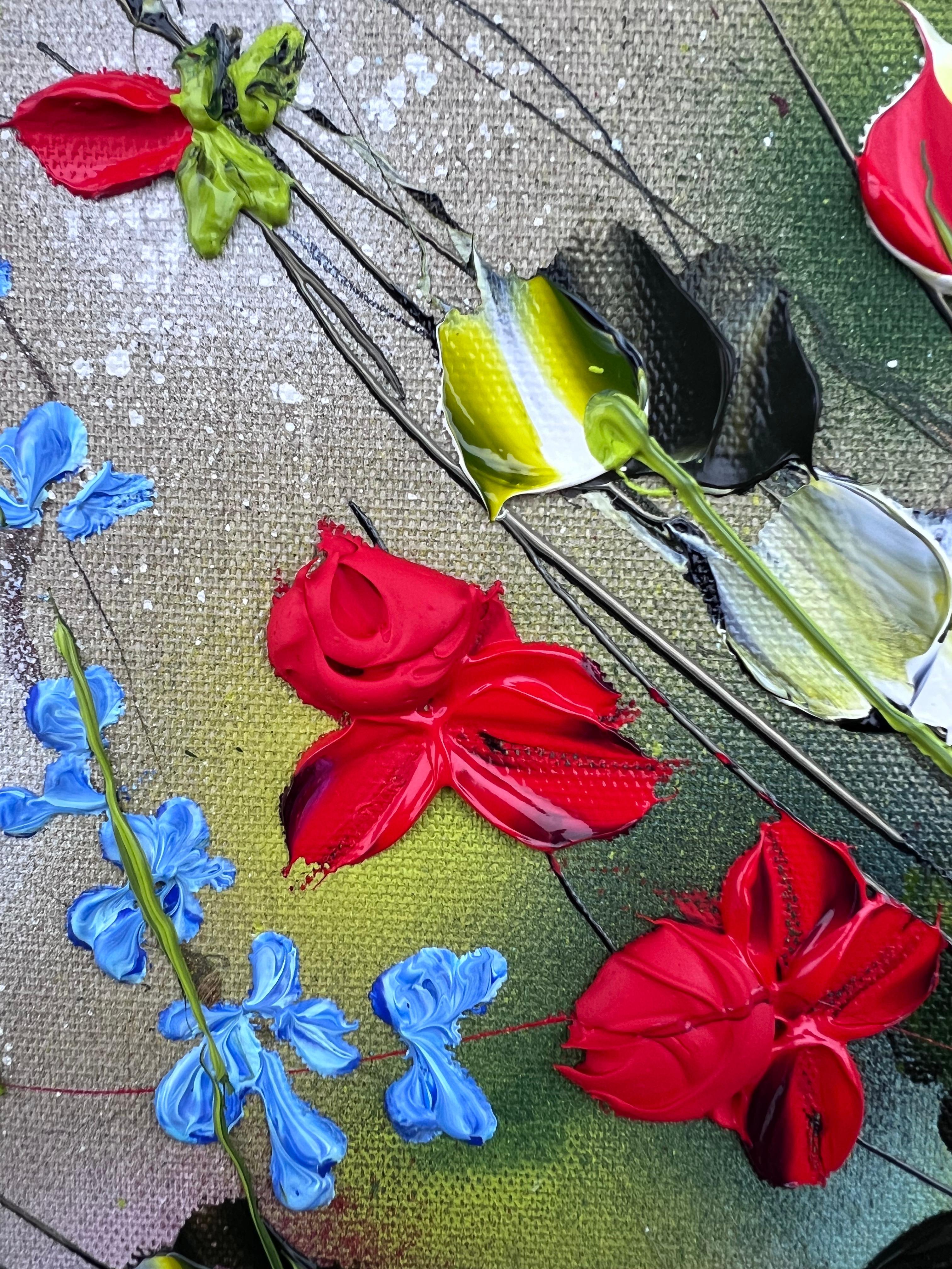 Spring Smells V – romantische Blumen 3d, perfektes Geschenk für Frau, Valentinstag – Painting von Anastassia Skopp