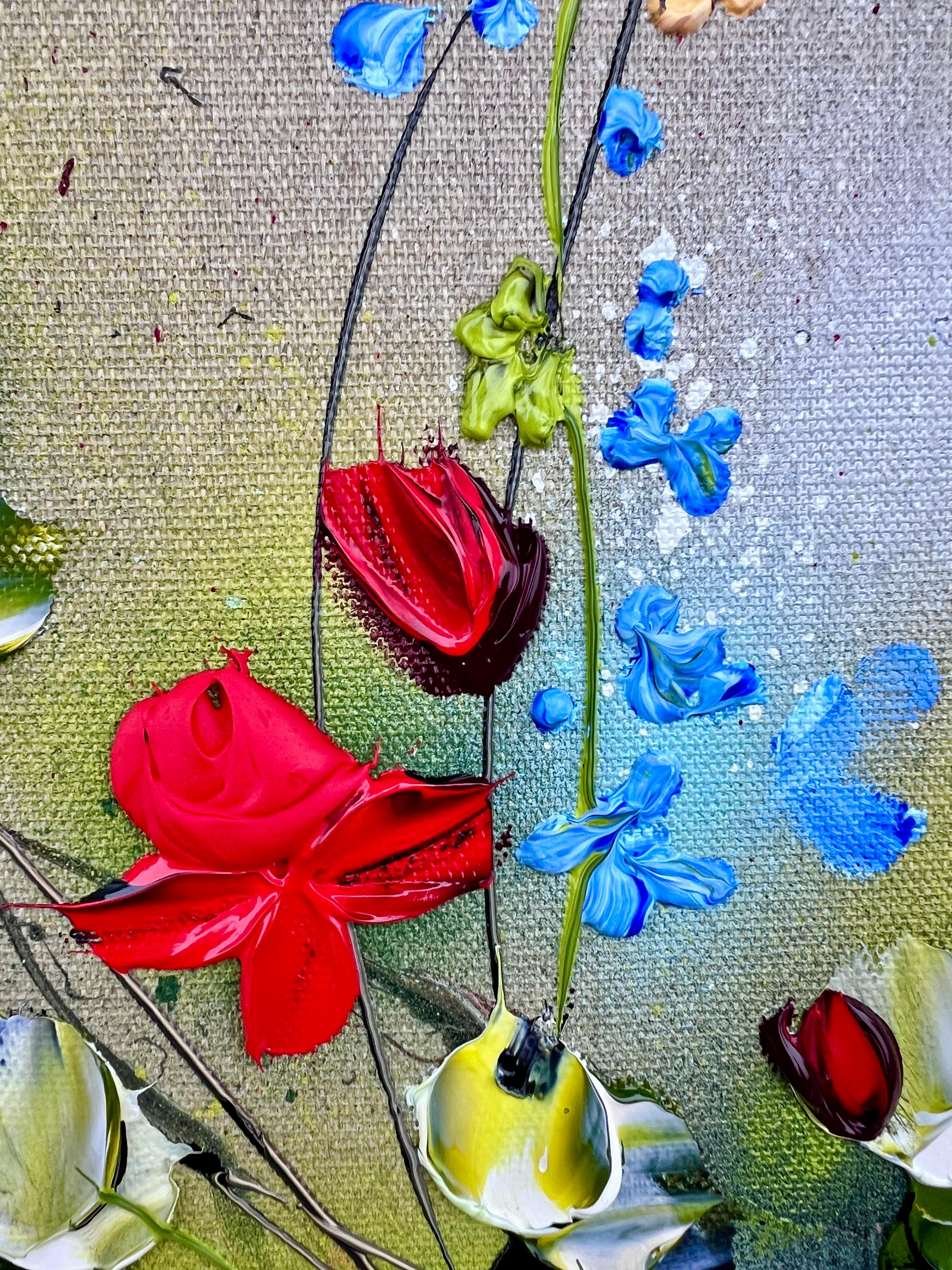 Spring Smells V – romantische Blumen 3d, perfektes Geschenk für Frau, Valentinstag (Abstrakter Impressionismus), Painting, von Anastassia Skopp
