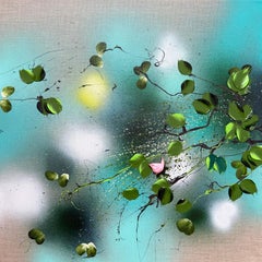 Die stillen Stunden I – Impressionistische Malerei auf Leinen, Blumenmalerei, Rosen