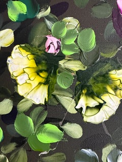 "A Blessing in the Dark"  extra large painting on canvas, brown, pink, green