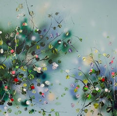 "Una mañana tranquila" pintura floral de gran tamaño