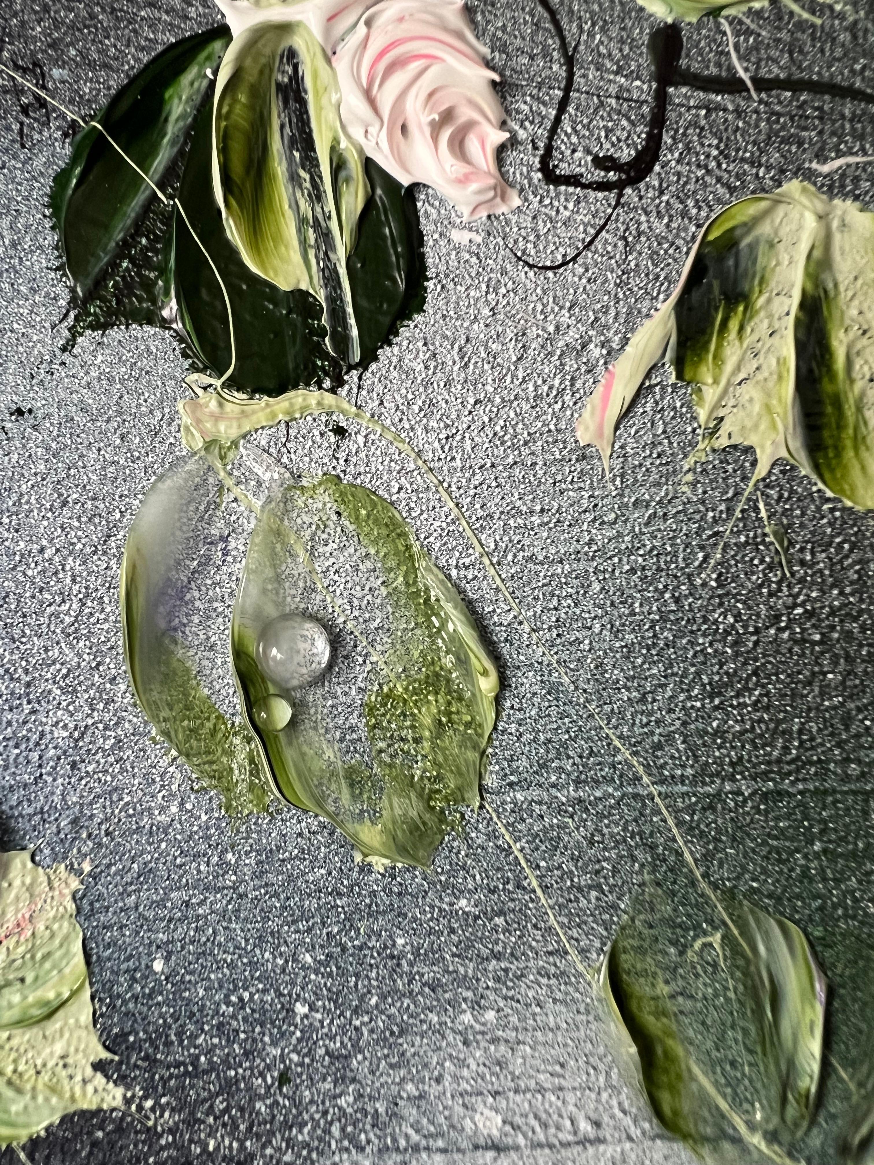 „Blossoming Metamorphosis I“ lange florale Kunst, Landschaftsformat, strukturierte Kunst im Angebot 10