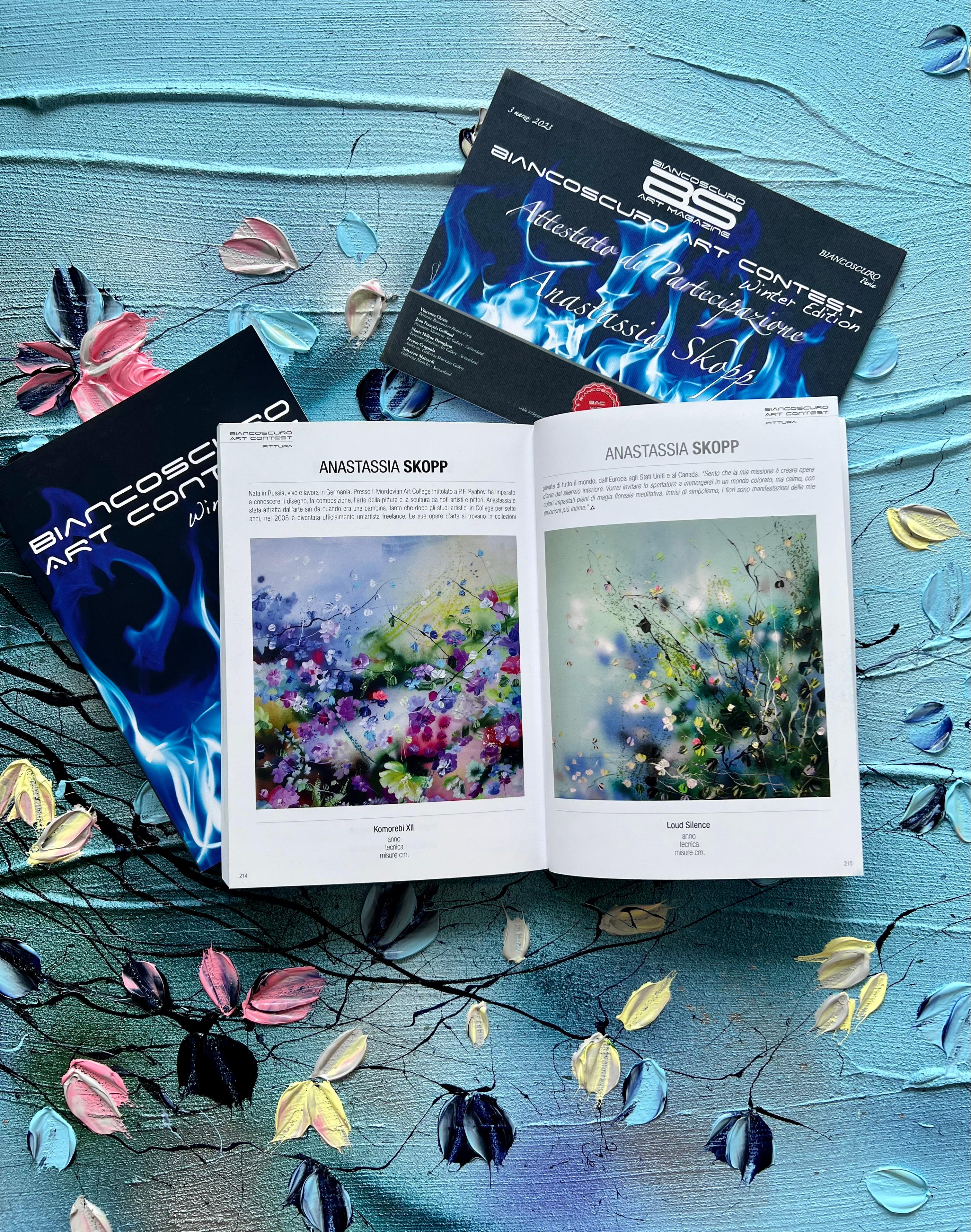 „Blossoming Metamorphosis I“ lange florale Kunst, Landschaftsformat, strukturierte Kunst im Angebot 15