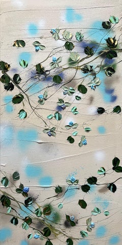"Arte vertical con textura floral "Rosas de Bohemia