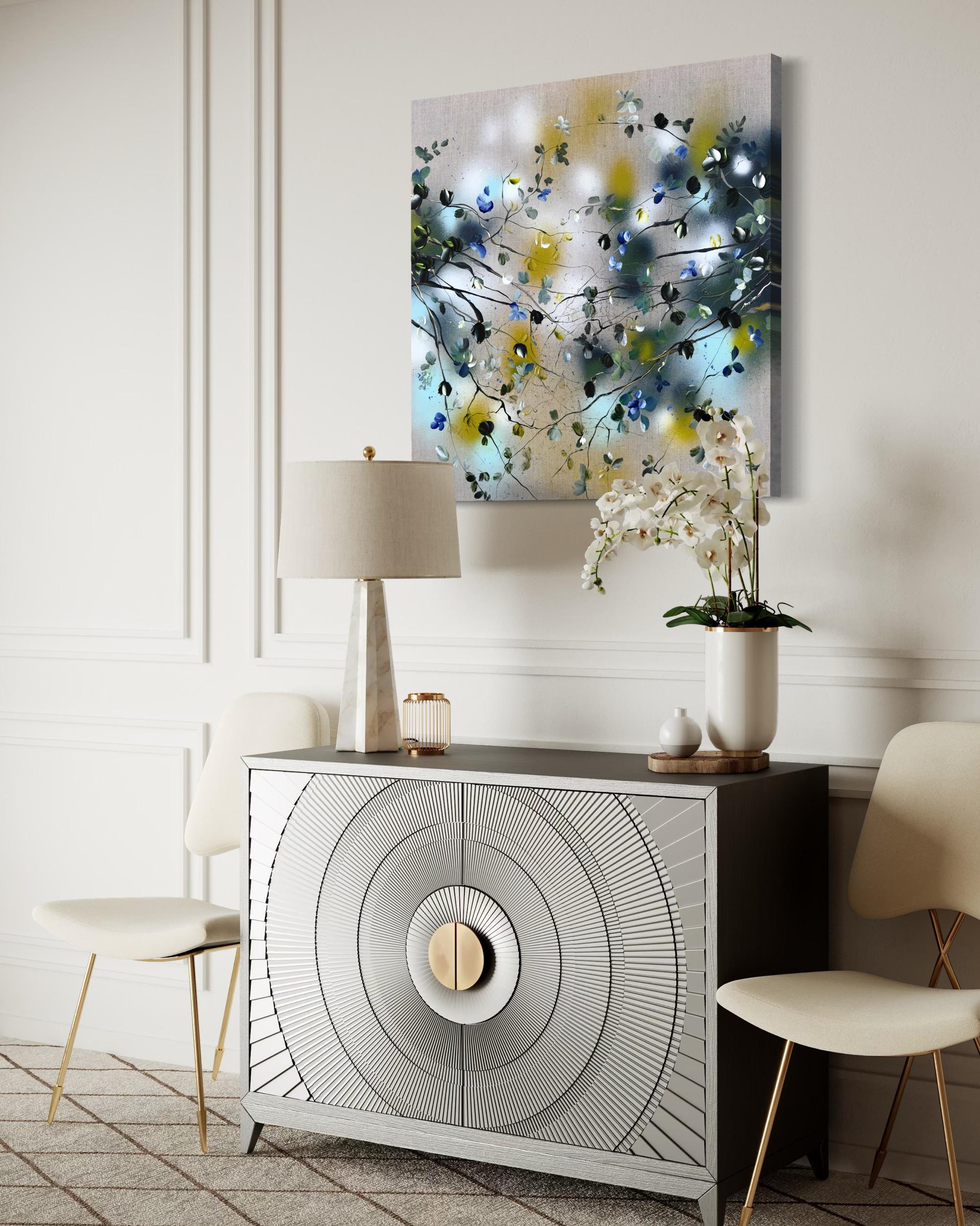 Breathing In - Original impressionistisches Gemälde mit Blumen auf Leinen-Leinwand im Angebot 5