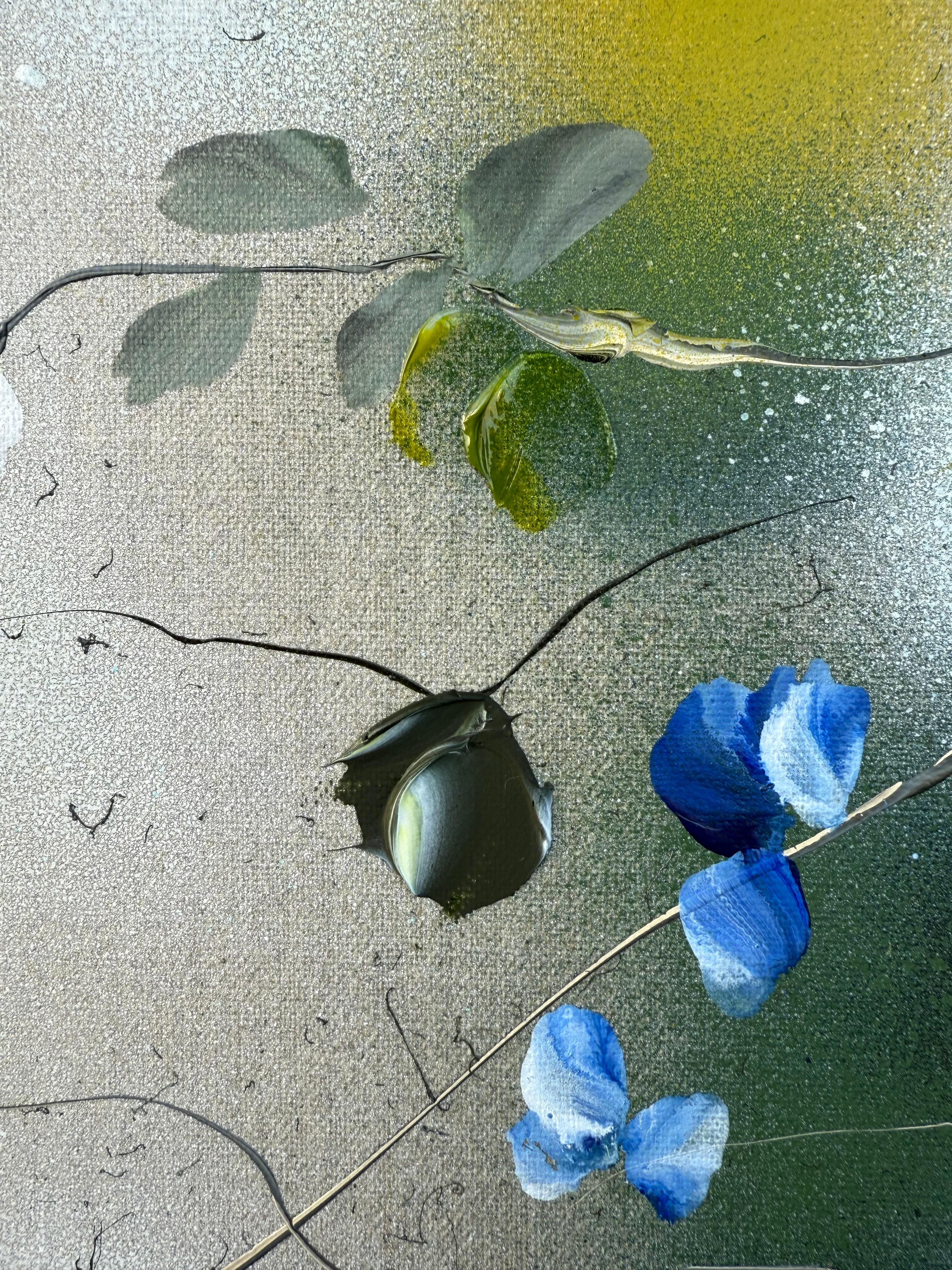 Breathing In - Original impressionistisches Gemälde mit Blumen auf Leinen-Leinwand im Angebot 7
