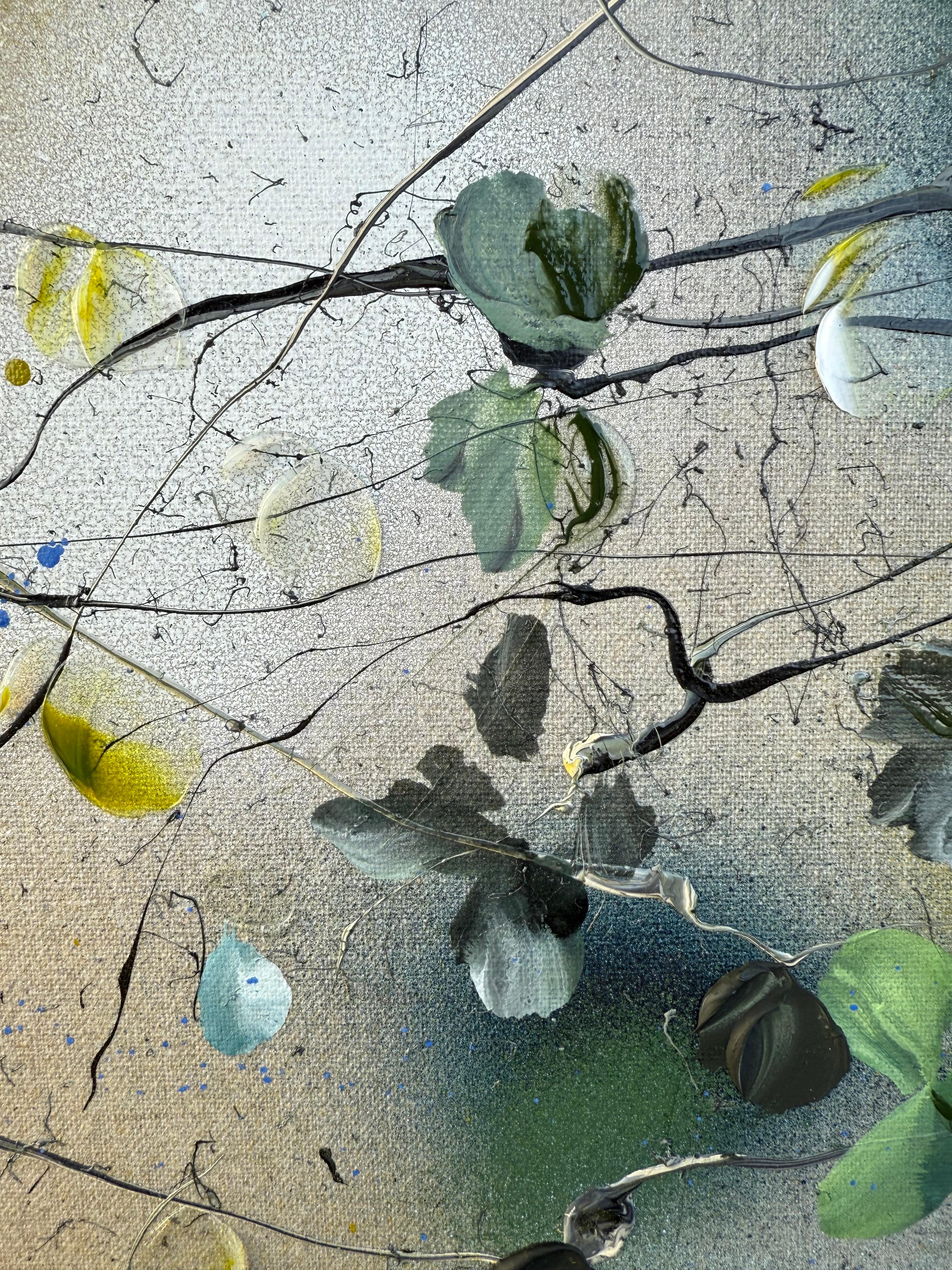 Breathing In - Original impressionistisches Gemälde mit Blumen auf Leinen-Leinwand im Angebot 8