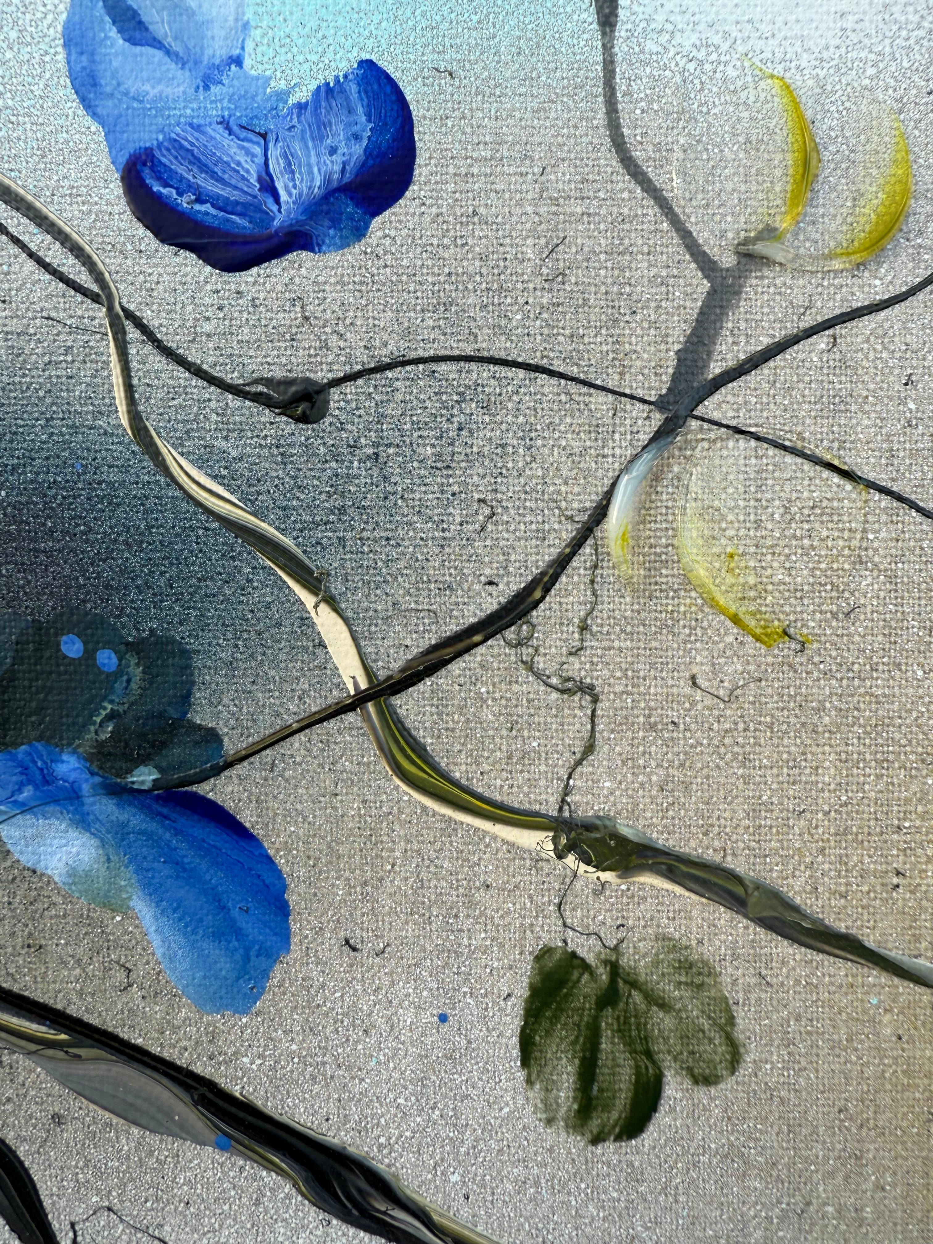 Breathing In - Original impressionistisches Gemälde mit Blumen auf Leinen-Leinwand im Angebot 11