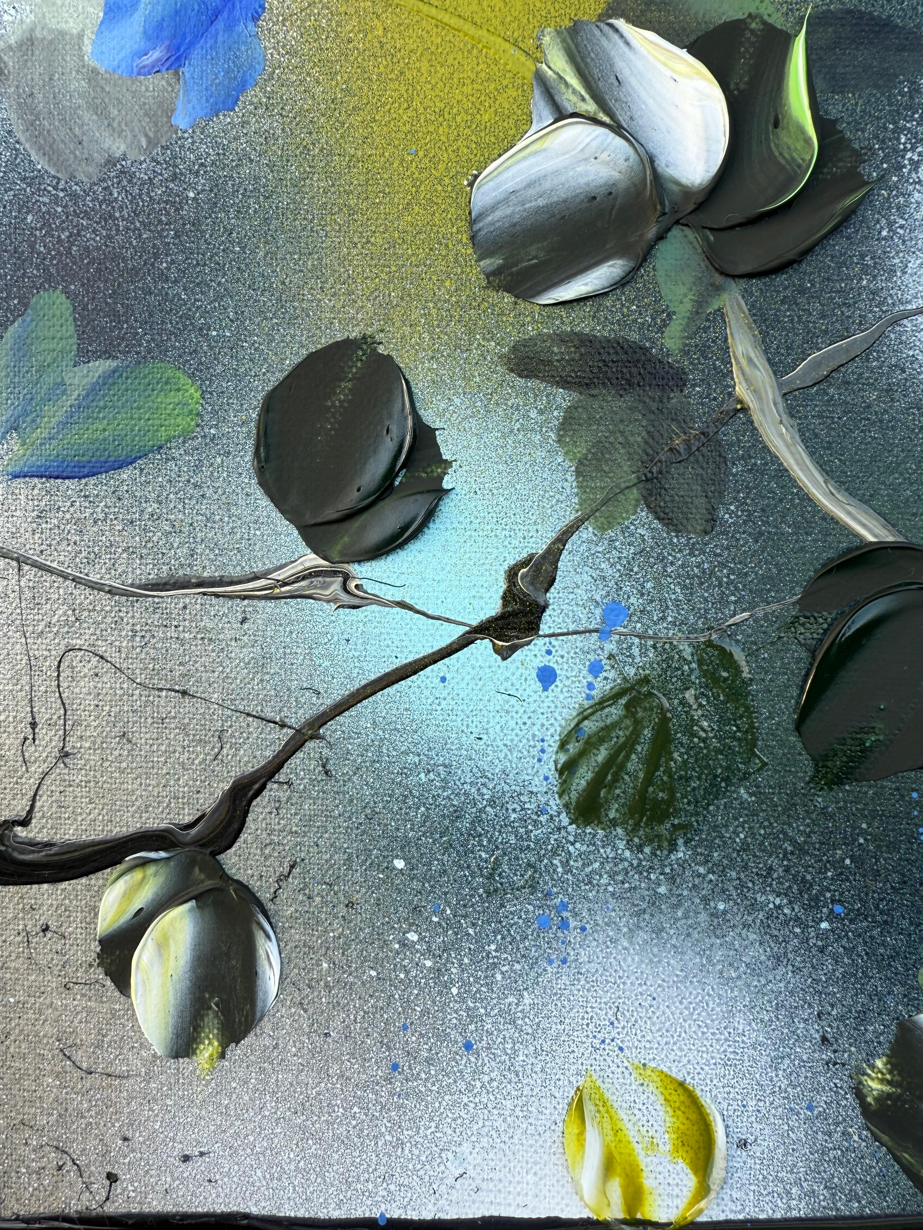 Breathing In - Original impressionistisches Gemälde mit Blumen auf Leinen-Leinwand (Abstrakt), Painting, von Anastassia Skopp
