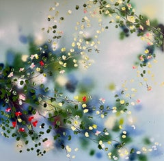 "Calm Morning II"  extra large painting on canvas, rose landscape