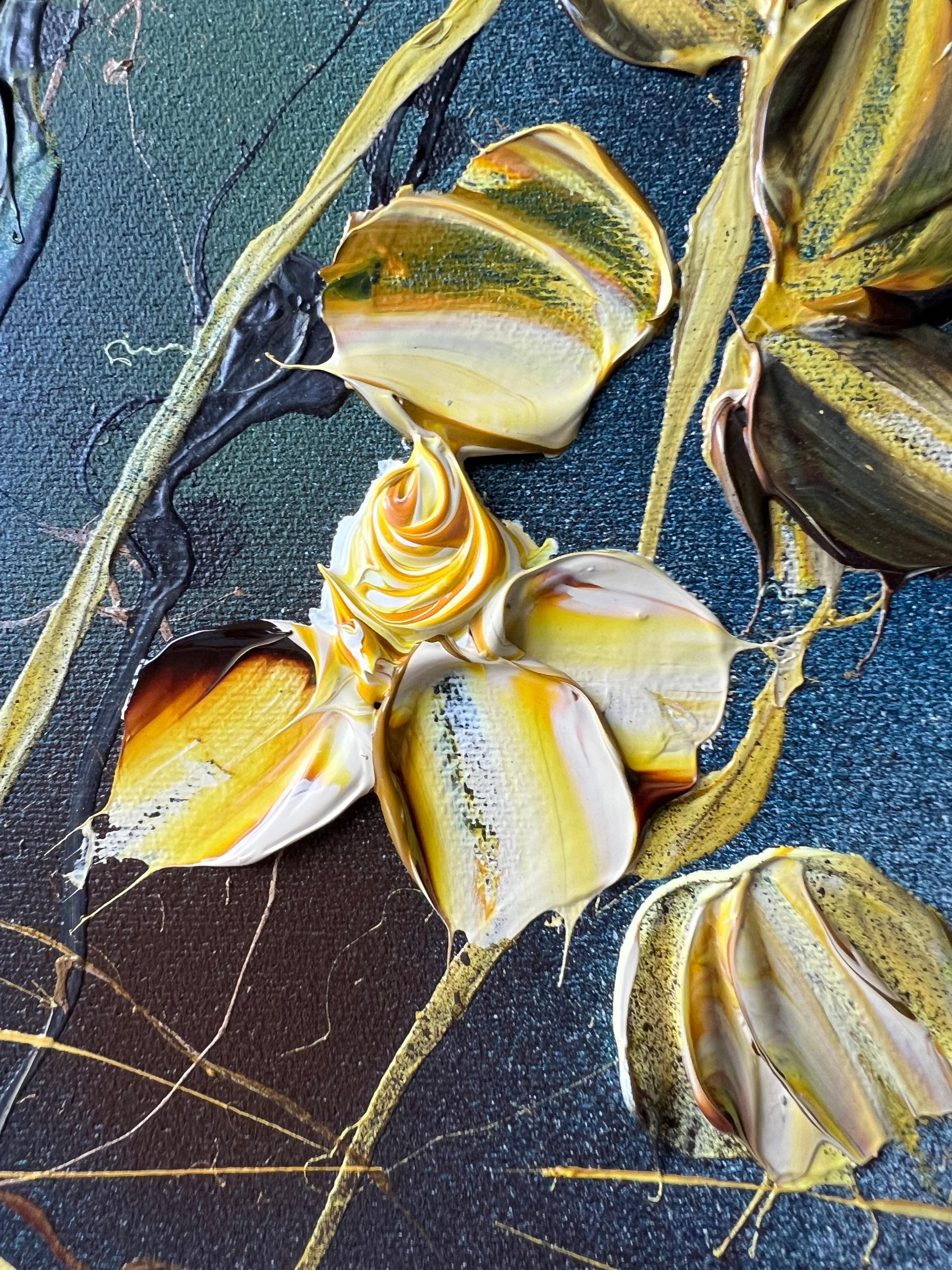 Pittura acrilica astratta su tela 165x80x2 cm (65x31x0,8 pollici). Tecnica mista su tela avvolta in galleria. L'opera è pronta per essere appesa. Non è necessario incorniciare. I lati dell'opera sono dipinti.
L'opera è firmata, datata e intitolata.