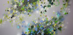 „December Sky: Blooms in Silence“ sehr große florale Kunst, sehr große Kunst