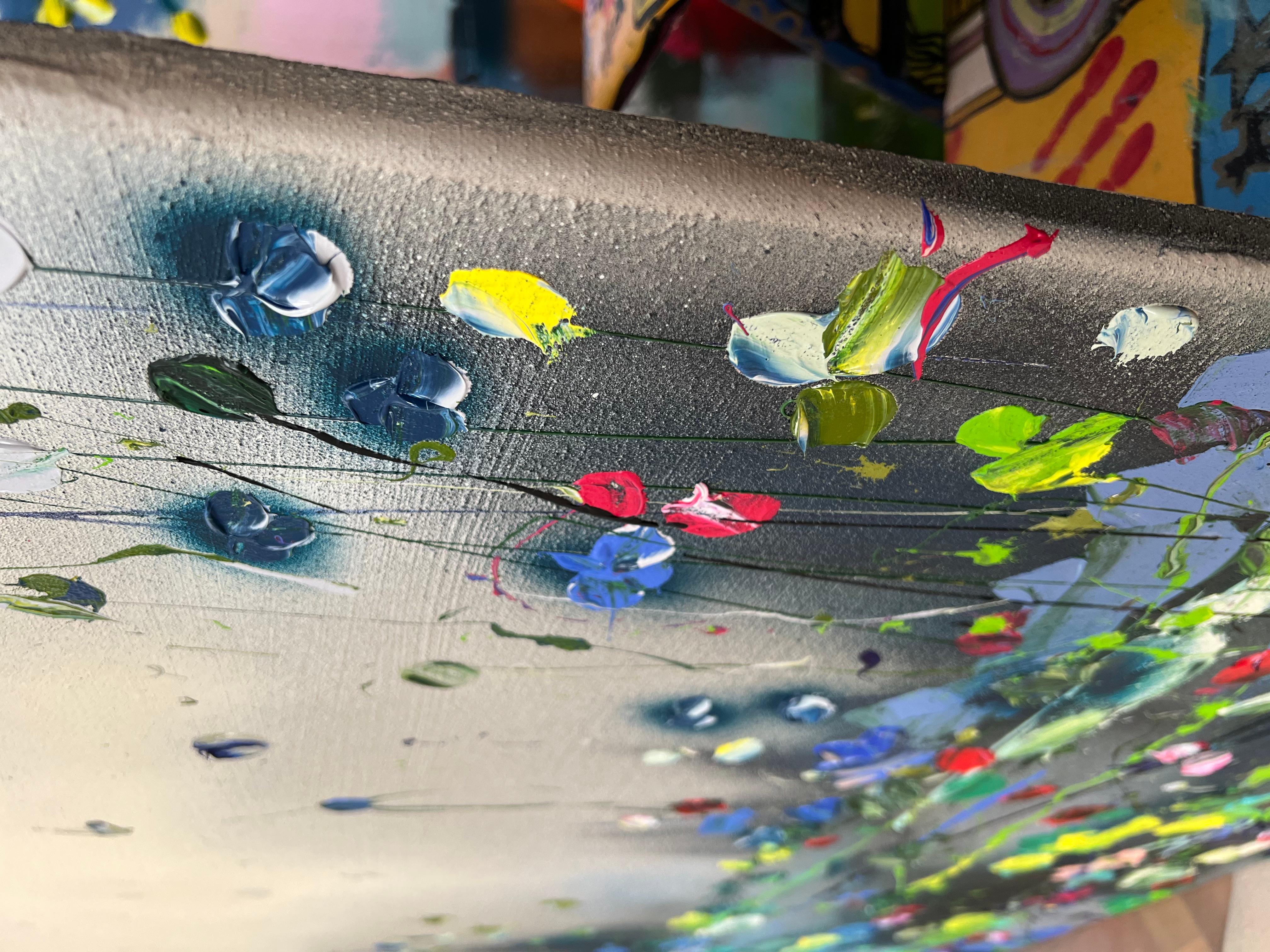 Grande œuvre d'art texturée « Deep Water II » - Painting de Anastassia Skopp