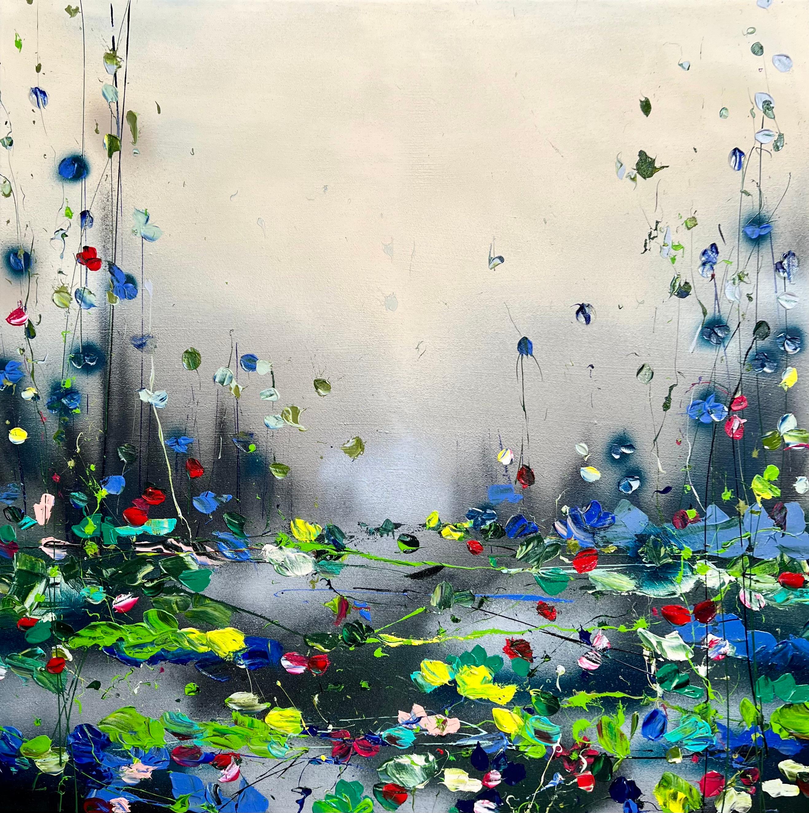 Abstract Painting Anastassia Skopp - Grande œuvre d'art texturée « Deep Water II »