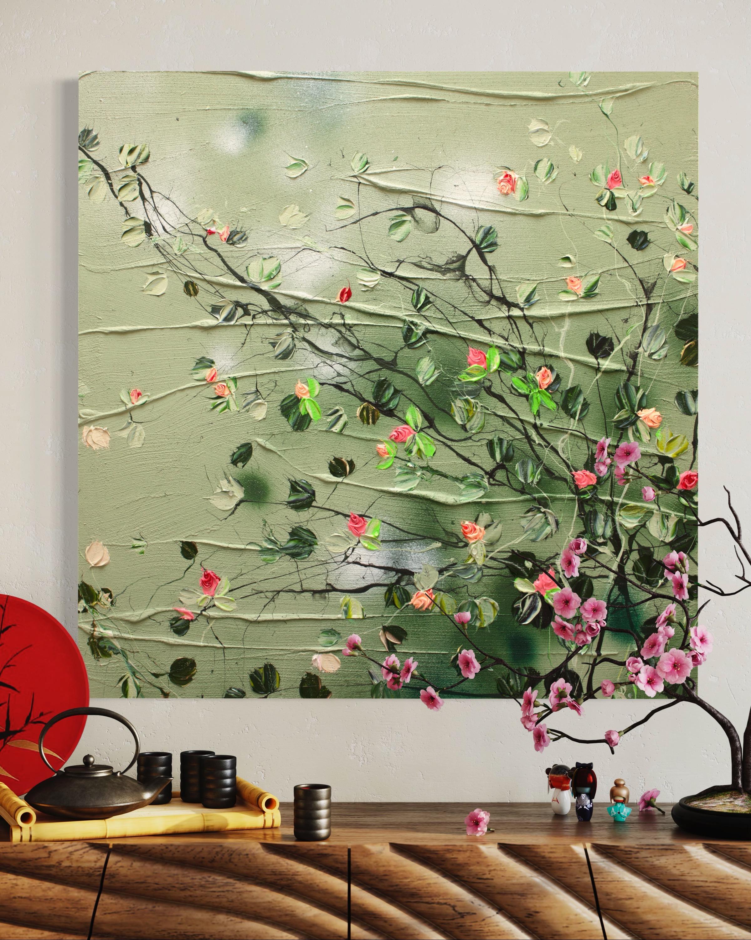 „Enchanted Hanakotoba“ Grün-Rose-Blumenkunst im Angebot 10