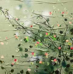 "Enchanted Hanakotoba" green rose floral art