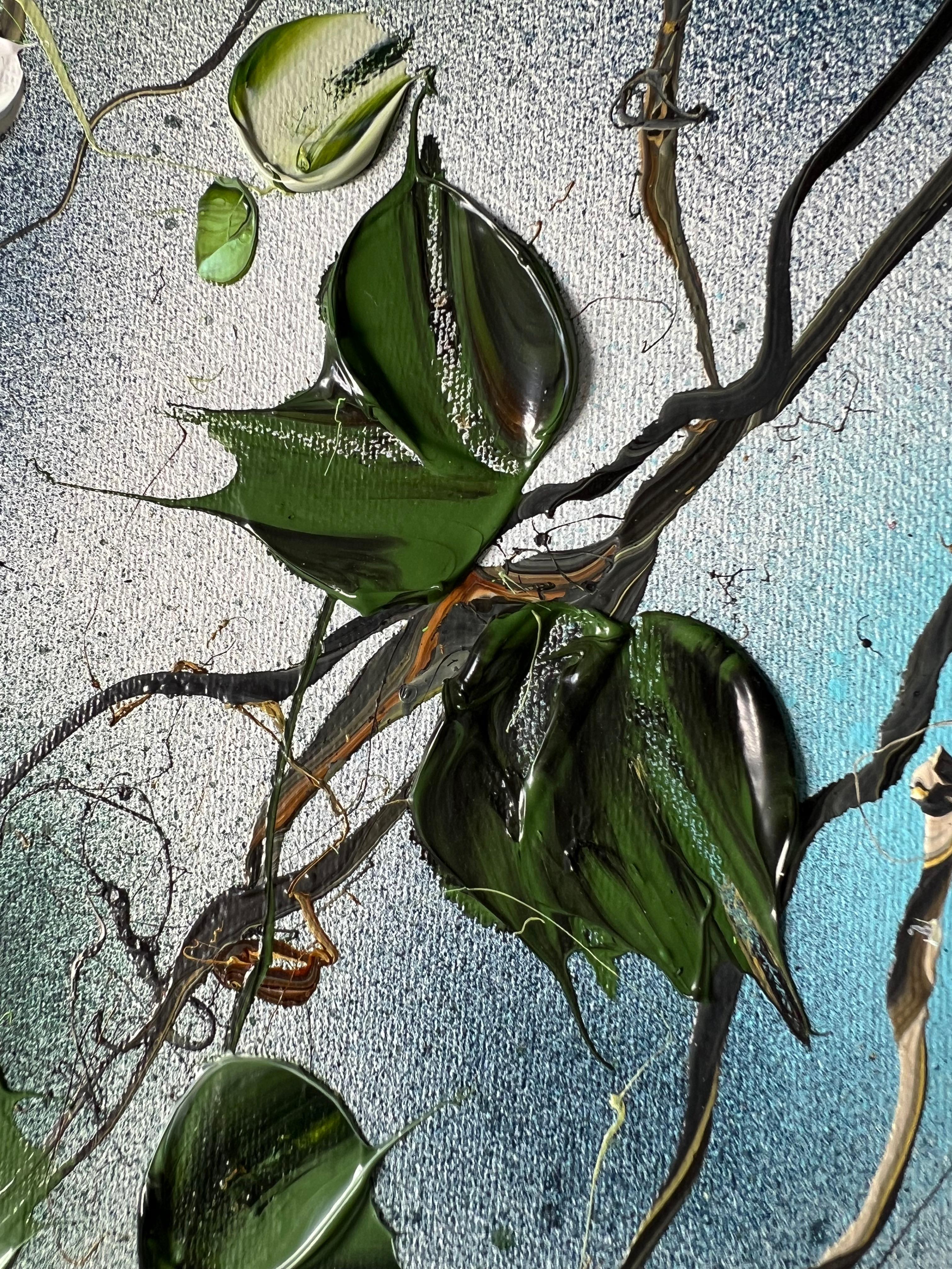„Ethereal Stillness II“ Landschaftsgemälde im Großformat, großes Blumengemälde im Angebot 9