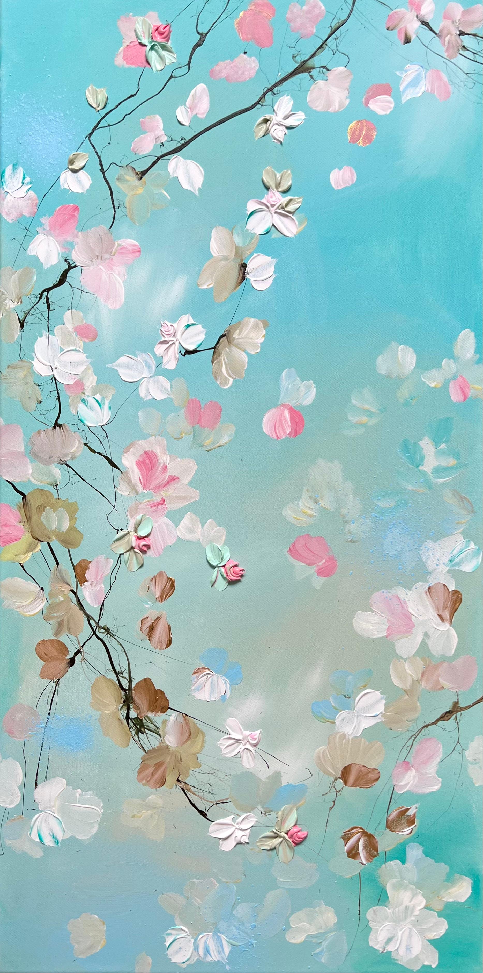 Anastassia Skopp Interior Painting – Blumenkunstwerk "FLOW"