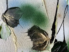 "Flower Sonata" floral light beige textured art