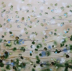 „Flower Sonata“ geblümte hellbeige, beige, strukturierte Kunst